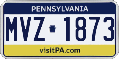 PA license plate MVZ1873