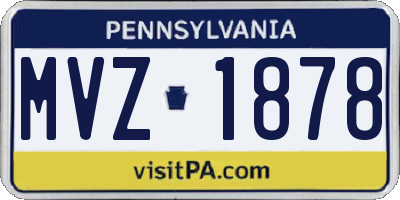 PA license plate MVZ1878
