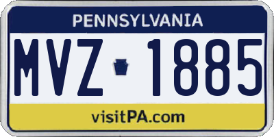 PA license plate MVZ1885