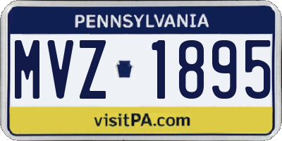 PA license plate MVZ1895