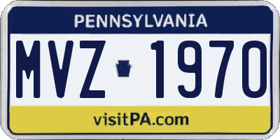 PA license plate MVZ1970