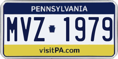 PA license plate MVZ1979