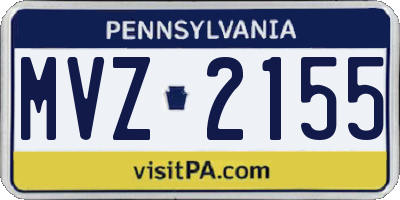 PA license plate MVZ2155