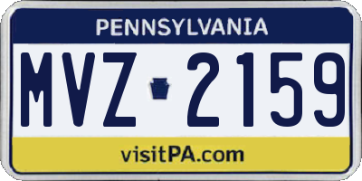 PA license plate MVZ2159