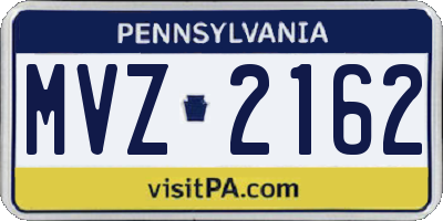 PA license plate MVZ2162