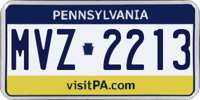 PA license plate MVZ2213