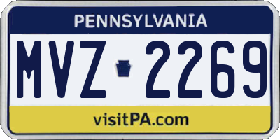 PA license plate MVZ2269