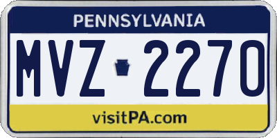 PA license plate MVZ2270