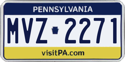 PA license plate MVZ2271