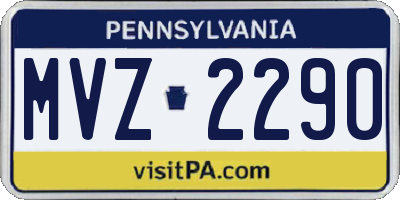PA license plate MVZ2290