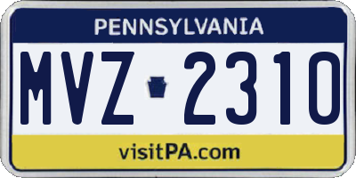 PA license plate MVZ2310