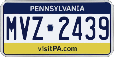 PA license plate MVZ2439