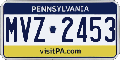 PA license plate MVZ2453