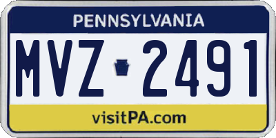 PA license plate MVZ2491