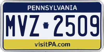 PA license plate MVZ2509