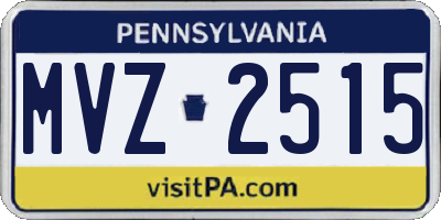 PA license plate MVZ2515