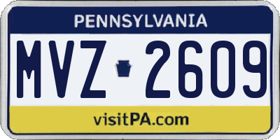PA license plate MVZ2609