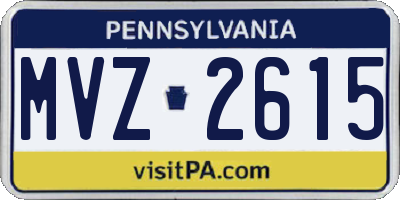 PA license plate MVZ2615