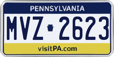 PA license plate MVZ2623