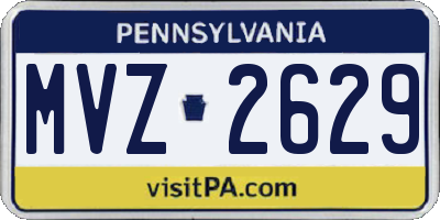 PA license plate MVZ2629