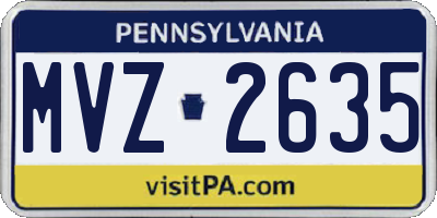 PA license plate MVZ2635