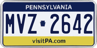 PA license plate MVZ2642