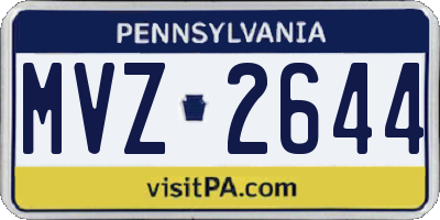 PA license plate MVZ2644