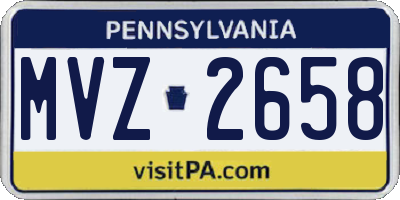 PA license plate MVZ2658