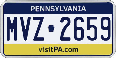 PA license plate MVZ2659
