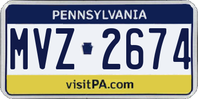 PA license plate MVZ2674