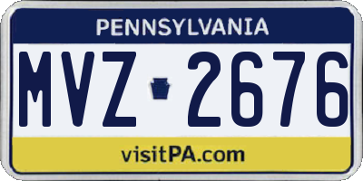 PA license plate MVZ2676