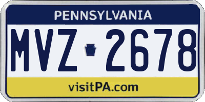 PA license plate MVZ2678