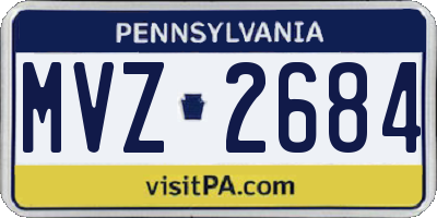 PA license plate MVZ2684