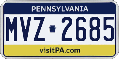 PA license plate MVZ2685