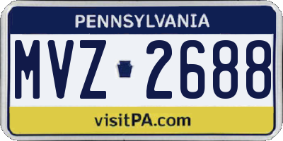 PA license plate MVZ2688
