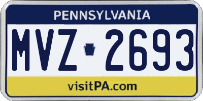 PA license plate MVZ2693
