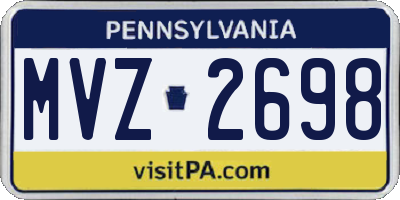 PA license plate MVZ2698