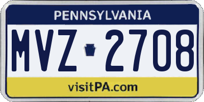 PA license plate MVZ2708