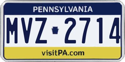 PA license plate MVZ2714