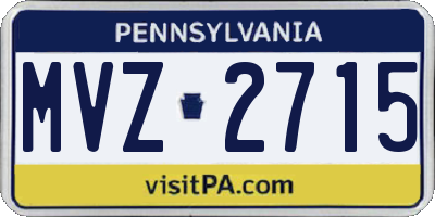 PA license plate MVZ2715