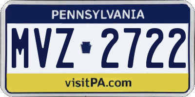 PA license plate MVZ2722