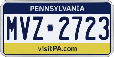 PA license plate MVZ2723