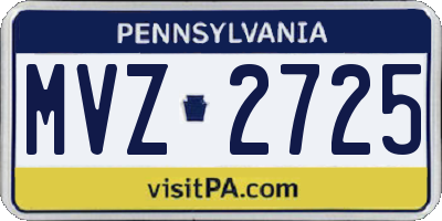 PA license plate MVZ2725