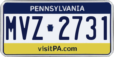 PA license plate MVZ2731