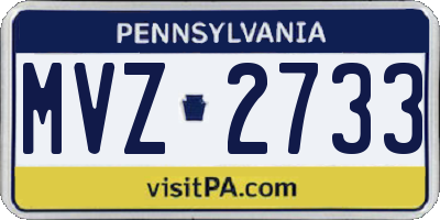 PA license plate MVZ2733