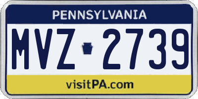 PA license plate MVZ2739
