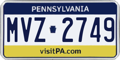 PA license plate MVZ2749