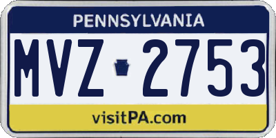 PA license plate MVZ2753