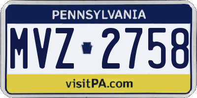 PA license plate MVZ2758