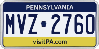 PA license plate MVZ2760